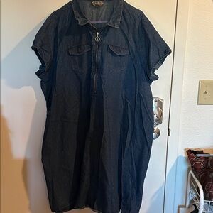 Denim Short Sleeve Dress 3x